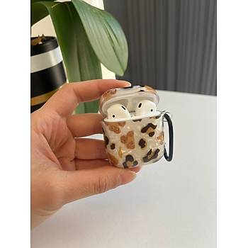 Airpods 1 ve 2. Nesil Uyumlu Leopar Desen Koruyucu K�l�f