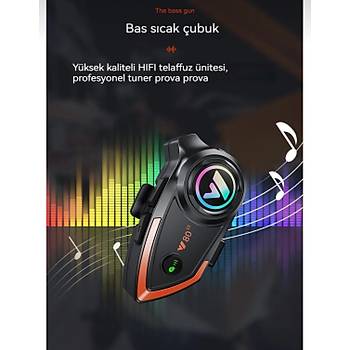 Motosiklek Kask Kulakl�k Bluetooth 5.0 I��kl� Motorsiklet Interkom