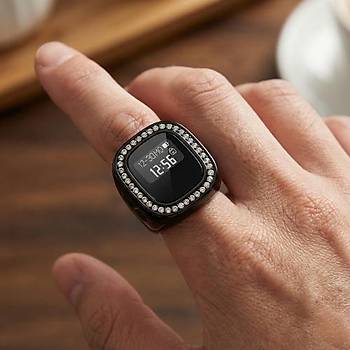 Elektronik Tesbih Y�z�k 22 Mm Zirkon Ta� Detayl� Zikirmatik