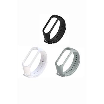 Xiaomi Mi Band 3-4 Silikon Kordon 3'l� Set K�rm�z� Turuncu Sar�
