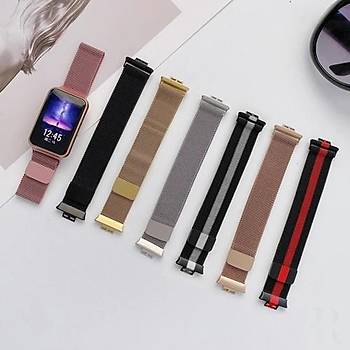 Mi7a Huawei Watch Fit 2 Uyumlu Metal M�knat�sl� Kordon