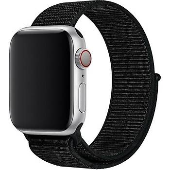 MI7A Apple Watch Uyumlu Serisi Spor Loop Dokuma Has�r Kordon 42 mm 44 mm Siyah