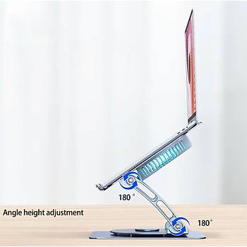 Ayarlanabilir Metal Laptop Stand� Fanl� Notebook Tutucu Al�minyum Macbook Y�kseltici