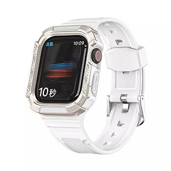 Apple Watch Seri 7 6 5 4 3 2 Se  44MM / 45MM Uyumlu Silikon Kordon Kasal�