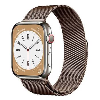 Apple Watch 8 7 6 5 4 3 Se Ultra Uyumlu 42 / 44 / 45 / 49MM Milano Loop �elik �rme Metal M�knat�sl� Kordon