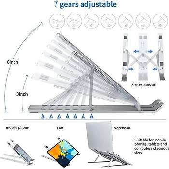 Mi7a Metal Notebook Laptop Tablet Tutucu Stand Y�kseltici Ayarlanabilir Katalan�r