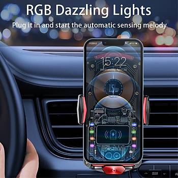15W Kablosuz Ara� ��i �arj Aleti (Izgara Uyumlu Telefon Tutucu Ara� �arj�)