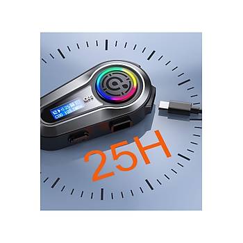 Motorsiklet Kask Interkom Kulakl�k RGB I��k LCD Ekranl� FM Radyo Bluetooth 5.3 �ift Telefon Ba�lant�