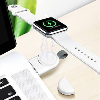 Apple Watch Uyumlu USB Manyetik Ta��nabilir Kablosuz �arj Cihaz�
