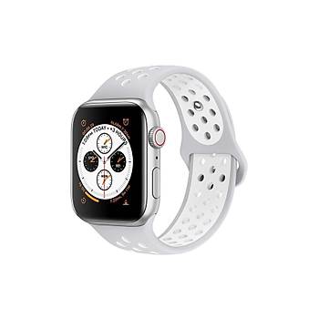 Apple Watch Silikon Delikli Kordon Iwatch Uyumlu Kay�� Seri 1 | 2 | 3 | 4 | 5 | 6 Seri 38 & 40mm