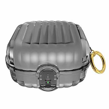 Galaxy Buds Pro 4 Uyumlu Kilitli ve Halkal� Kulakl�k K�l�f� - �izgili Tasar�m