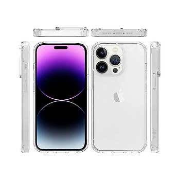 iPhone 14 Pro Uyumlu Silikon �effaf Air Hybrid K�l�f Crystal