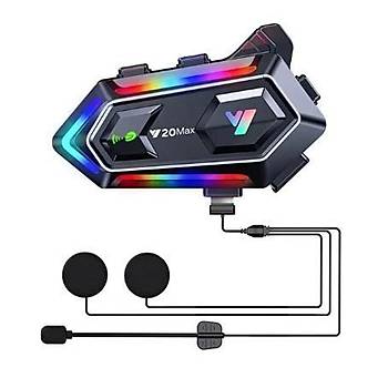 V20 Max Wireless Intercom Ak�ll� Motosiklet Kask Kulakl��� (300 Metreye Kadar Etkili)