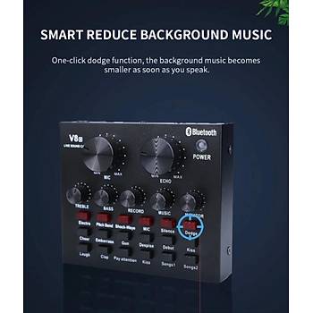 BM800 Live Ses Efektli Ses Kartl� Mikrofon Profesyonel St�dyo Kay�t Kiti Canl� Yay�n Seti Bilgisayar Ve Telefon Uyumlu