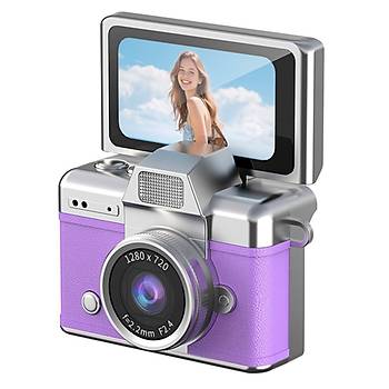 Mini Retro Vlog Kamera D�nebilir Ekranl� Dijital Foto�raf Makinesi Fla�l�