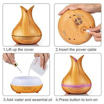 Ultrasonik Hava Nemlendirici U�ucu Ya� Dif�z�r� 500ML Kumandal� Buhar Makinesi Aroma Dif�z�r�