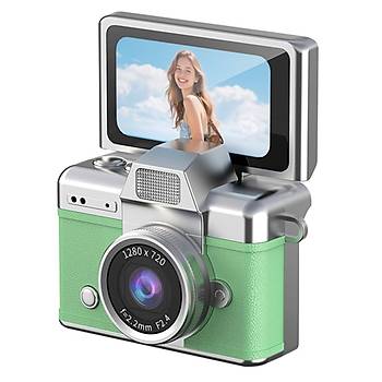 Mini Retro Vlog Kamera D�nebilir Ekranl� Dijital Foto�raf Makinesi Fla�l�