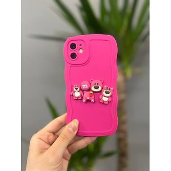 Iphone 11 Uyumlu Sevimli Ay�c�kl� Silikon Pembe K�l�f