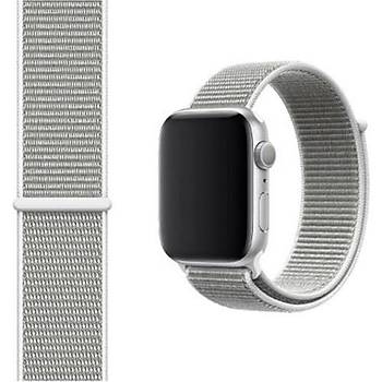 MI7A Apple Watch Uyumlu Serisi Spor Loop Dokuma Has�r Kordon 42 mm 44 mm Beyaz
