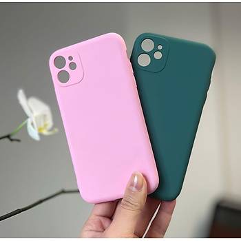 Iphone 11 Uyumlu Kamera Lens Korumal� ��i Kadife Lansman Silikon K�l�f Haki