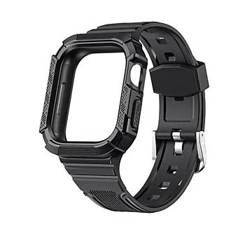Apple Watch Seri 7 6 5 4 3 2 Se  44MM / 45MM Uyumlu Silikon Kordon Kasal�