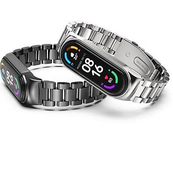Mi7a Xiaomi Mi Band 5 Mi Band 6 Uyumlu Metal Kordon Kay��