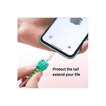Sevimli Silikon Kablo Koruyucu Iphone Samsung Huawei - �arj Aleti Kulakl�k I�in 3'l� Set Koruyucu