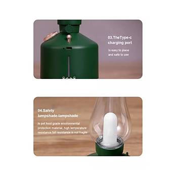 �arj Edilebilir Dekoratif Lamba Kandil 300ml Oda Hava Nemlendirici Buhar Makinesi Koku Giderici