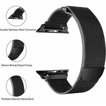 Apple Watch 2 3 4 5 6 Se Nike 38mm 40mm Uyumlu  Kay�� Milano Loop Metal �rg� Kordon