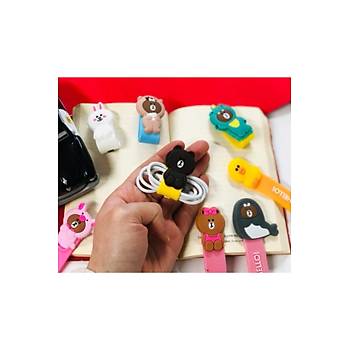 Sevimli Silikon Kablo Sarma Aparat� 4'l� Set Kablo Toparlay�c�