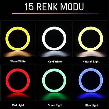 22 �n� Profesyonel RGB Ring Light Seti (Halka I��k ve Tripod)