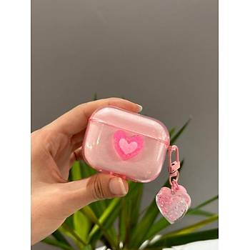 Airpods Pro Uyumlu Pembe Simli Kalpli Tasar�m K�l�f 