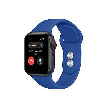 Apple Watch Uyumlu Silikon Kordon 2 3 4 5 6 Seri 38 - 40 Mm Pudra Pembe