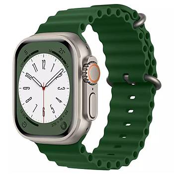 Apple Watch Kordon 3 4 5 6 7 8 SE Ultra Serisi 42 Mm/44 Mm/45Mm/46MM/ 49Mm Uyumlu Ocean Silikon Spor Kay��