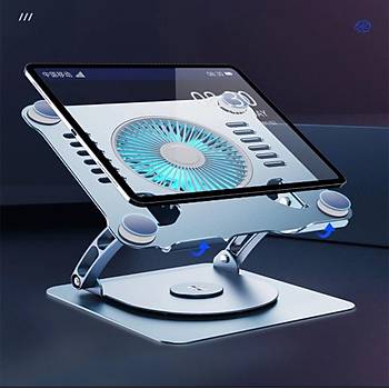 Ayarlanabilir Metal Laptop Stand� Fanl� Notebook Tutucu Al�minyum Macbook Y�kseltici