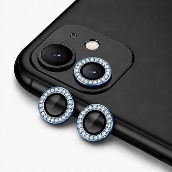 iPhone 11 ve iPhone 12 / 12 Mini Uyumlu Ta�l� Kamera Lens Koruyucu