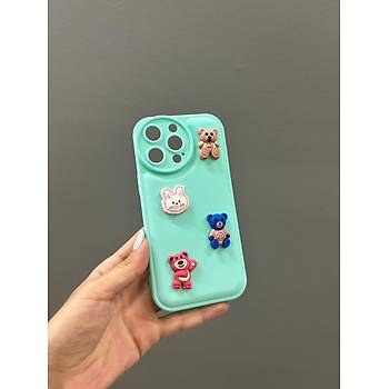 Iphone 13 Pro Max Uyumlu Sevimli Ay�c�kl� Puf K�l�f