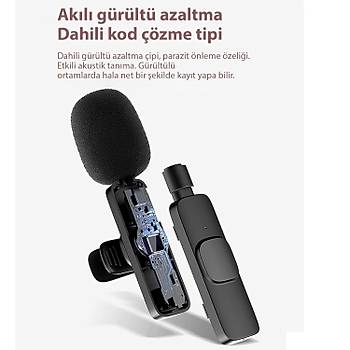 Lightning Iphone Uyumlu Kablosuz �kili Yaka Mikrofonu Youtube Facebook Tiktok Vlog �ekimi