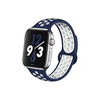 Apple Watch Silikon Delikli Kordon Iwatch Uyumlu Kay�� Seri 1 | 2 | 3 | 4 | 5 | 6 Seri 38 & 40mm