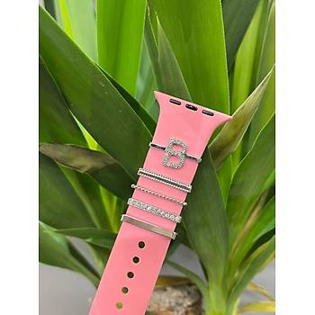Apple Watch Uyumlu Kordon Aksesuar� Charm Set B Harfi