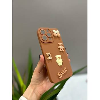 Iphone Uyumlu Sevimli Ay�c�kl� K�l�f Kahverengi