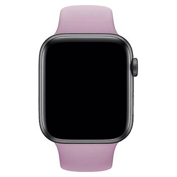 Apple Watch Uyumlu Silikon Kordon 2 3 4 5 6 Seri 38 - 40 Mm Pudra Pembe