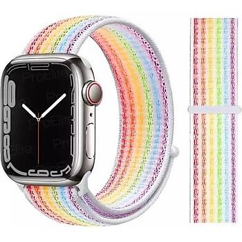 Mi7a Apple Watch Seri 7 6 5 4 3 2 Se 42MM /44MM /45MM Uyumlu Spor Loop Dokuma Has�r Kordon