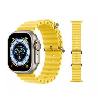 Apple Watch Kordon 3 4 5 6 7 8 SE Ultra Serisi 42 Mm/44 Mm/45Mm/46MM/ 49Mm Uyumlu Ocean Silikon Spor Kay��