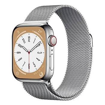 Apple Watch 8 7 6 5 4 3 Se Ultra Uyumlu 42 / 44 / 45 / 49MM Milano Loop �elik �rme Metal M�knat�sl� Kordon
