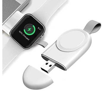 Apple Watch Uyumlu USB Manyetik Ta��nabilir Kablosuz �arj Cihaz�