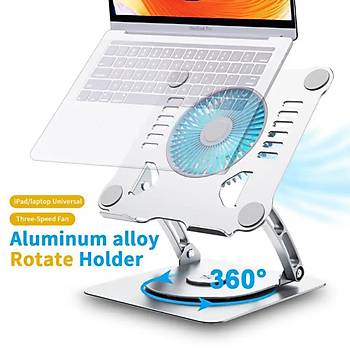 Ayarlanabilir Metal Laptop Stand� Fanl� Notebook Tutucu Al�minyum Macbook Y�kseltici