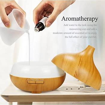 Ultrasonik Aroma Hava Nemlendirici Hava Dif�z�r Kokulu U�ucu Ya� Dif�z�r 500 ml Kumandal� Led I��kl�