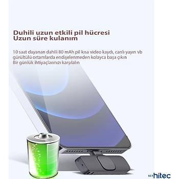 Type C Uyumlu Kablosuz Yaka Mikrofonu 2'Li Mini Youtube Tiktok Canl� Yay�n Kay�t Mikrofonu