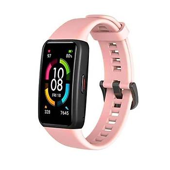 Honor Band 6 Ak�ll� Saat Uyumlu Sportif Silikon Kordon/Kay��